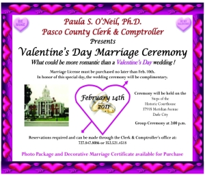 Complimentary Valentine's Day Group Wedding Ceremony in Pasco County